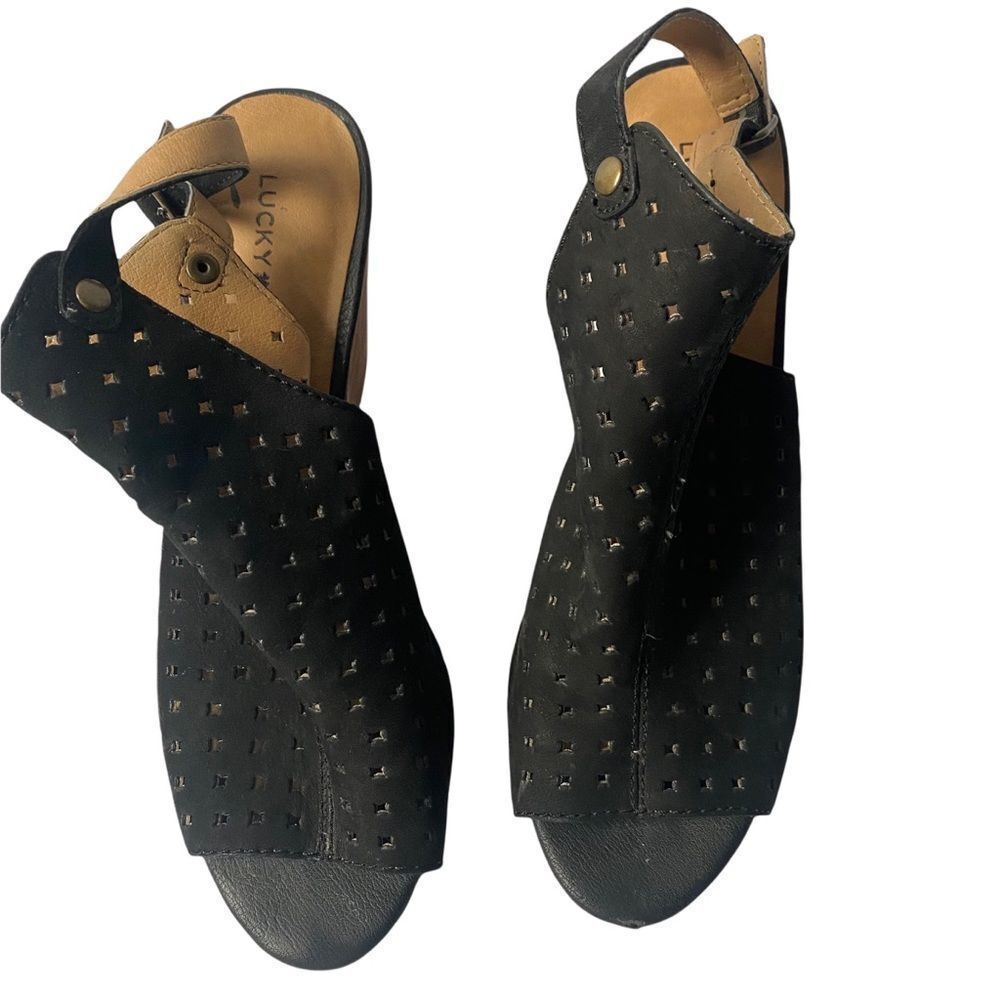 Lucky Brand Black Wedge Bootie‎ Sz 10M